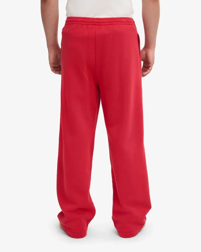 Pantalones de chándal de corte recto de algodón orgánico - Rojo escarlata