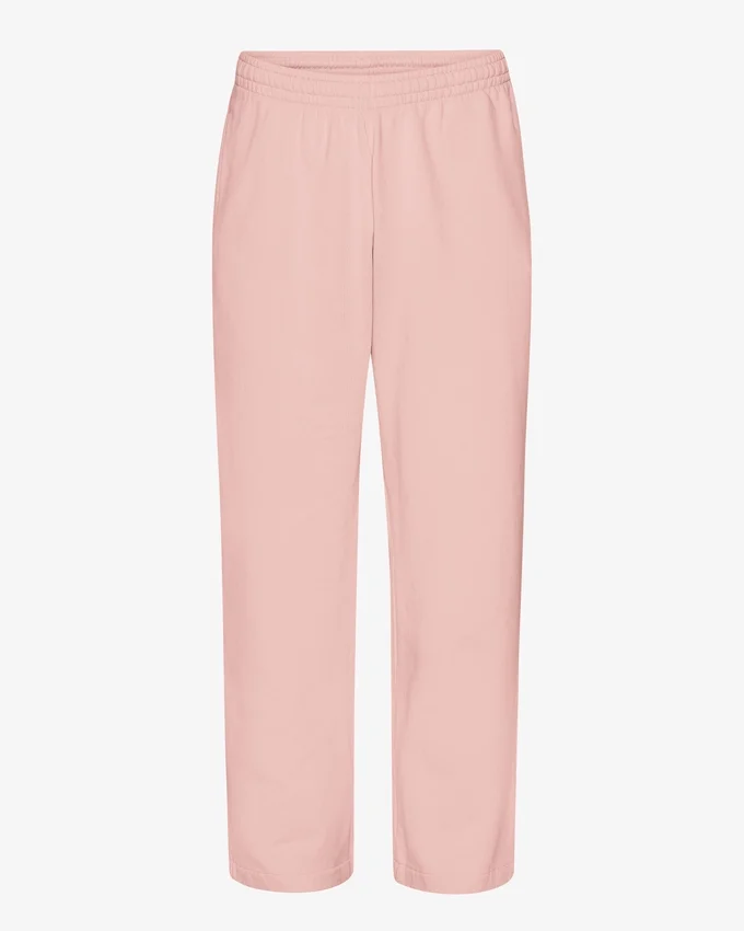 Pantalones de chándal de corte recto de algodón orgánico - Rosa descolorido