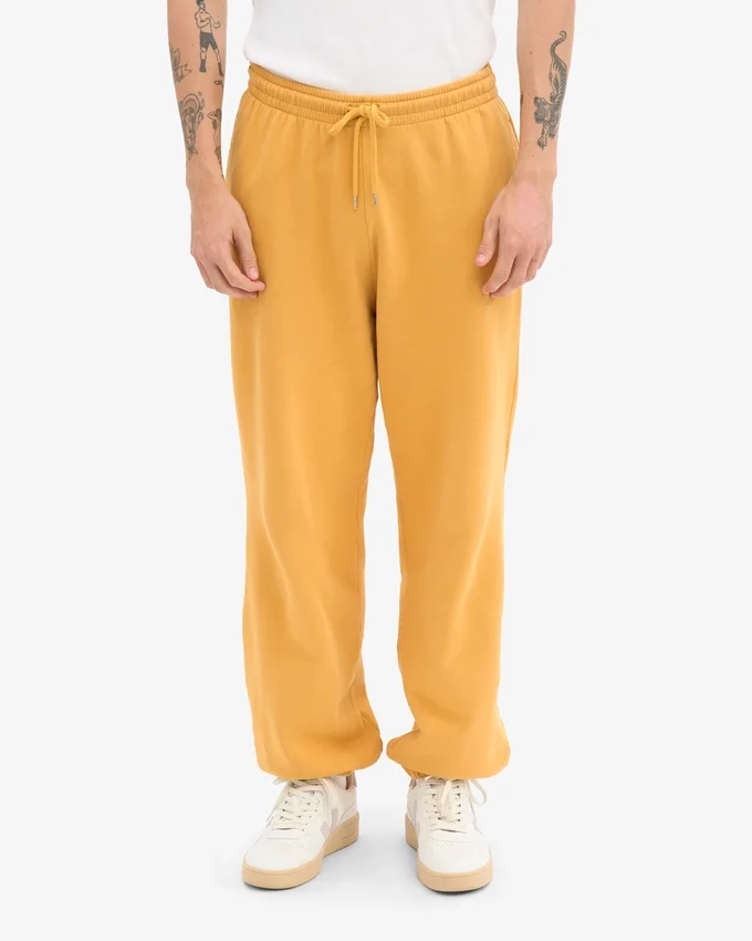 Pantalones de chándal holgados de algodón orgánico - Amarillo quemado