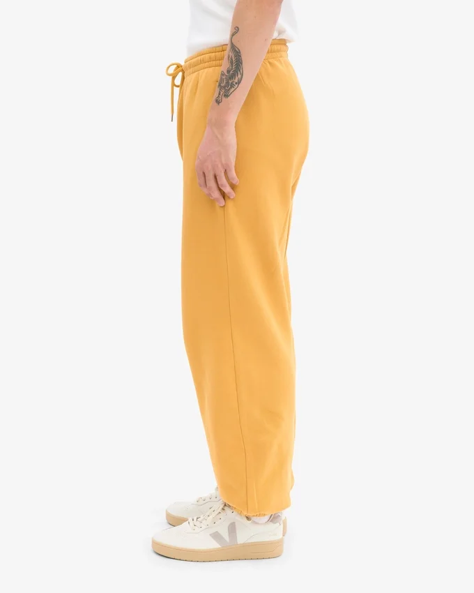 Pantalones de chándal holgados de algodón orgánico - Amarillo quemado