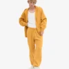 Pantalones de chándal holgados de algodón orgánico - Amarillo quemado