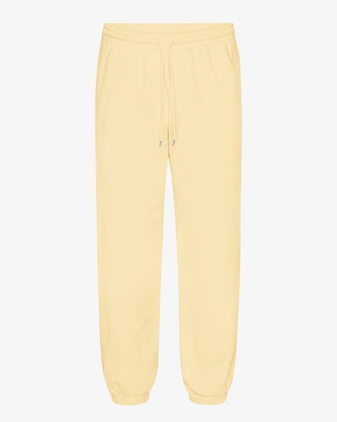 Pantalones de chándal holgados de algodón orgánico - Amarillo suave