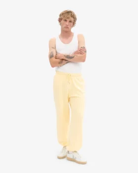 Pantalones de chándal holgados de algodón orgánico – Amarillo suave
