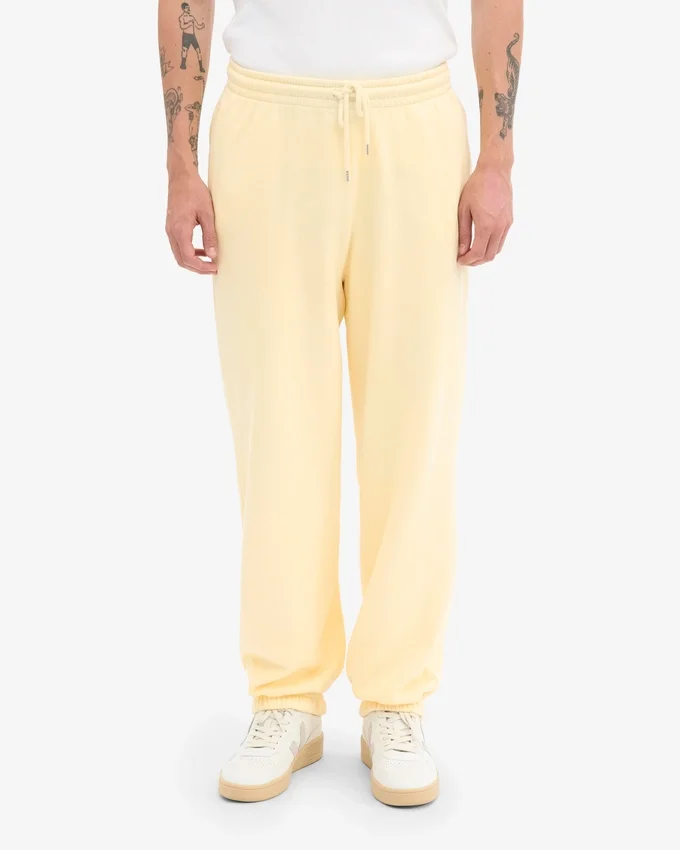 Pantalones de chándal holgados de algodón orgánico - Amarillo suave