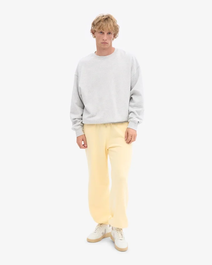 Pantalones de chándal holgados de algodón orgánico - Amarillo suave