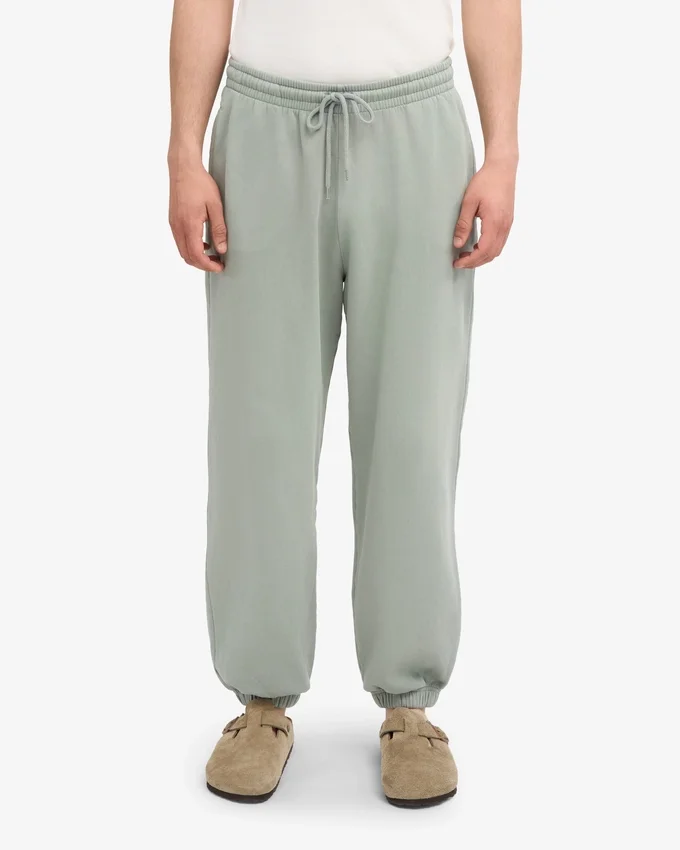 Pantalones de chándal holgados de algodón orgánico - Azul acero