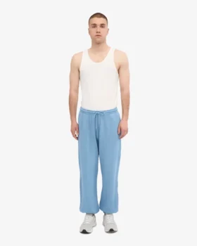Pantalones de chándal holgados de algodón orgánico – Azul mar