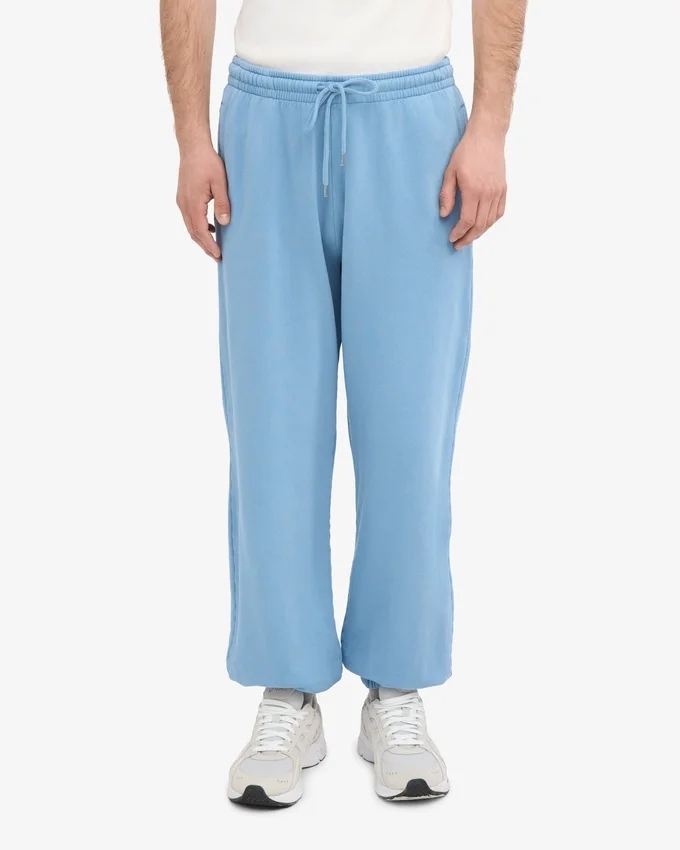 Pantalones de chándal holgados de algodón orgánico - Azul mar