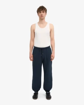 Pantalones de chándal holgados de algodón orgánico – Azul marino