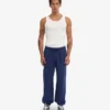 Pantalones de chándal holgados de algodón orgánico - Azul marino