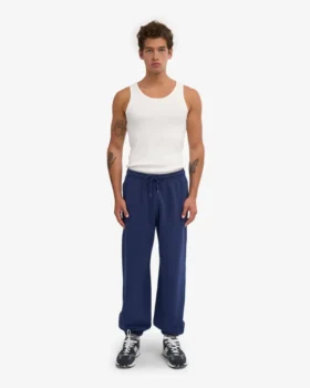 Pantalones de chándal holgados de algodón orgánico – Azul marino