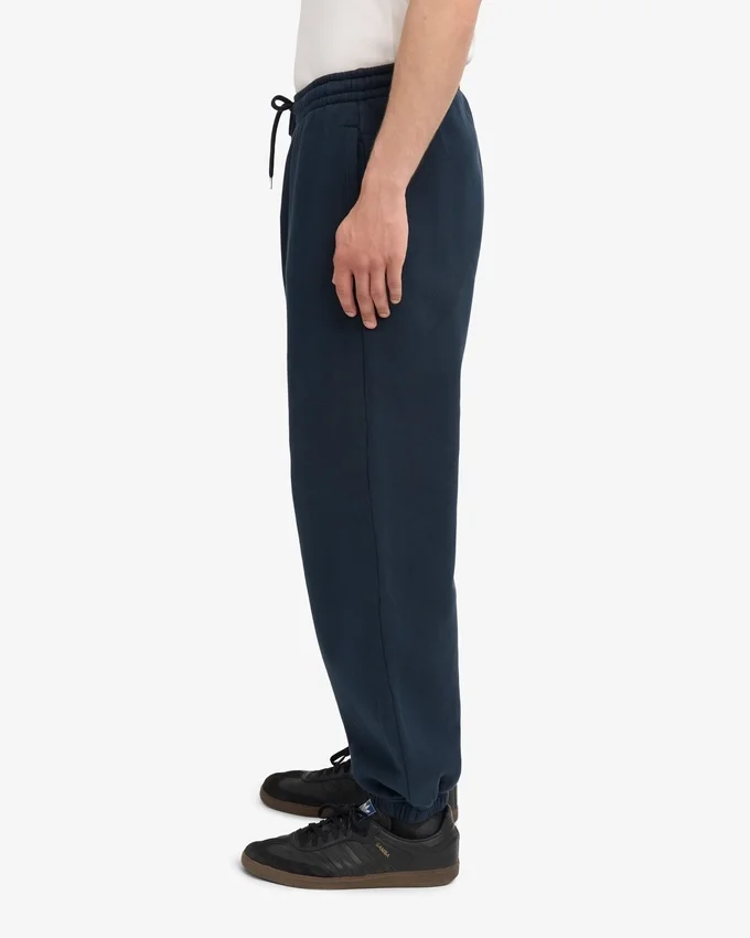 Pantalones de chándal holgados de algodón orgánico - Azul marino