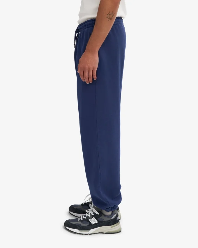 Pantalones de chándal holgados de algodón orgánico - Azul marino