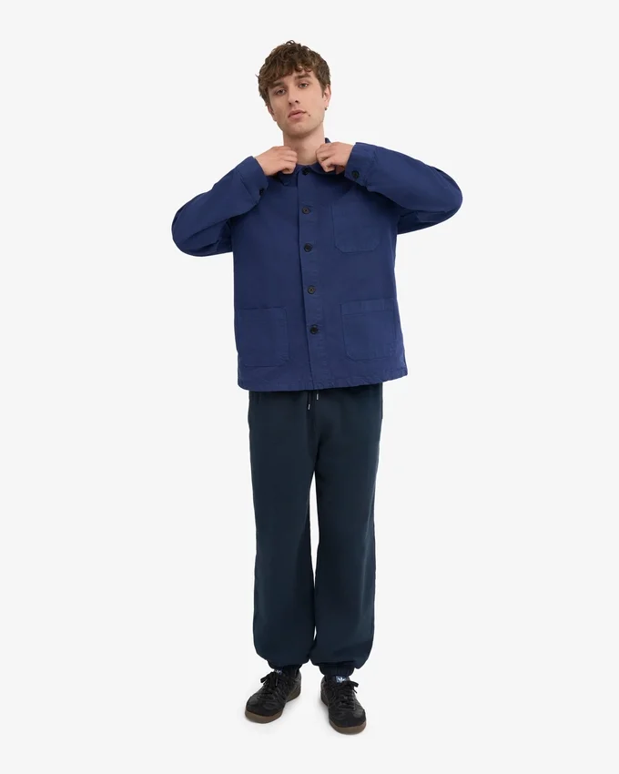 Pantalones de chándal holgados de algodón orgánico - Azul marino