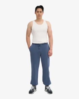 Pantalones de chándal holgados de algodón orgánico – Azul Neptuno
