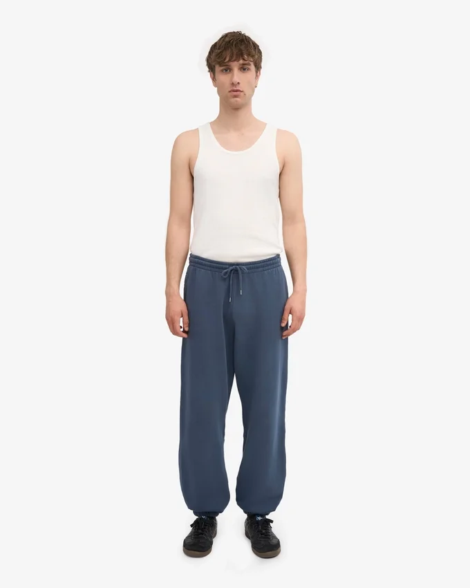 Pantalones de chándal holgados de algodón orgánico - Azul petróleo