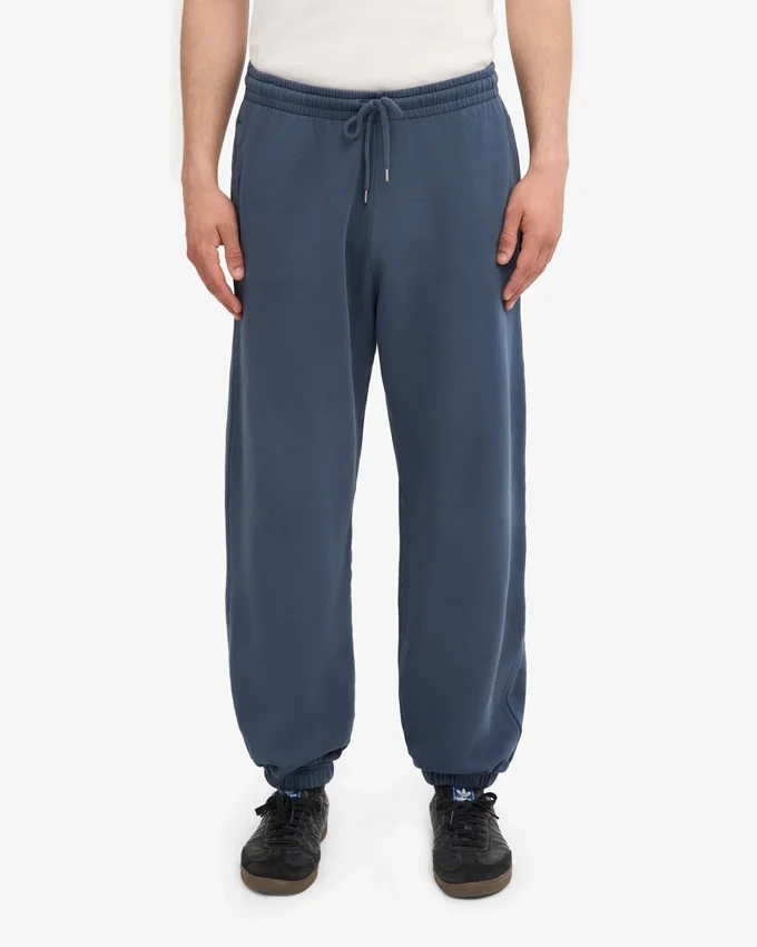 Pantalones de chándal holgados de algodón orgánico - Azul petróleo
