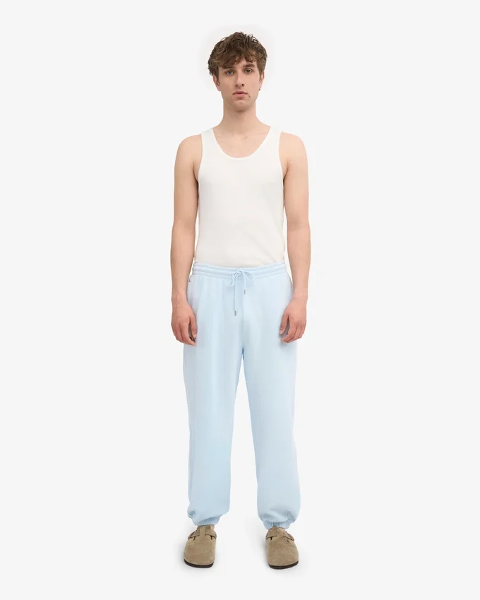 Pantalones de chándal holgados de algodón orgánico - Azul polar