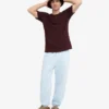 Pantalones de chándal holgados de algodón orgánico - Azul polar