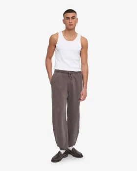 Pantalones de chándal holgados de algodón orgánico – Barro descolorido