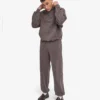 Pantalones de chándal holgados de algodón orgánico - Barro descolorido