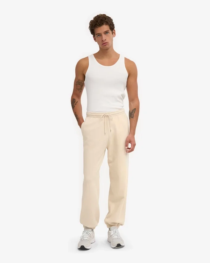 Pantalones de chándal holgados de algodón orgánico - Blanco marfil