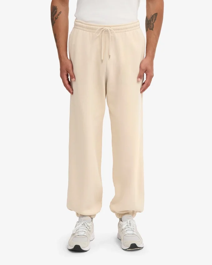 Pantalones de chándal holgados de algodón orgánico - Blanco marfil