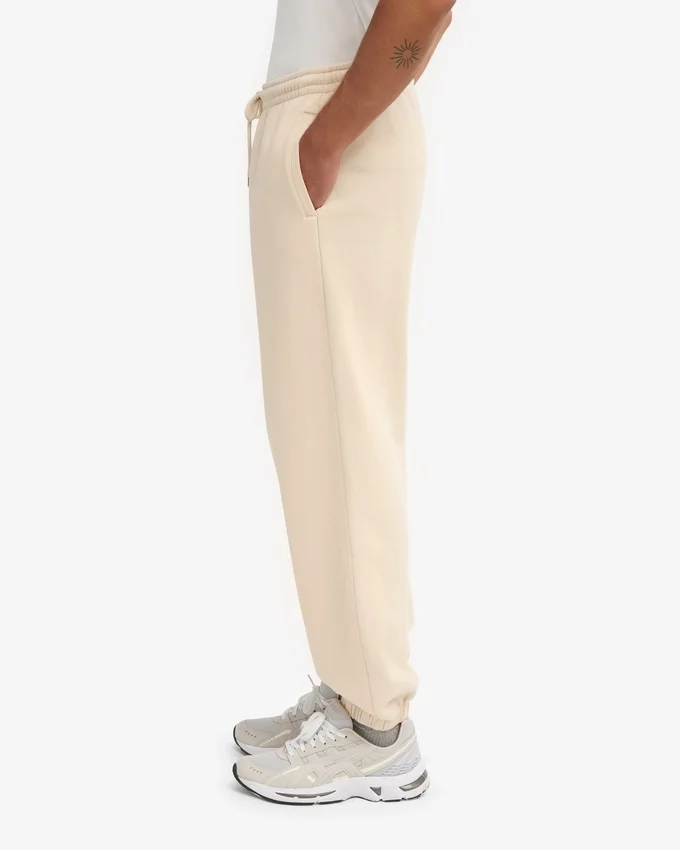 Pantalones de chándal holgados de algodón orgánico - Blanco marfil