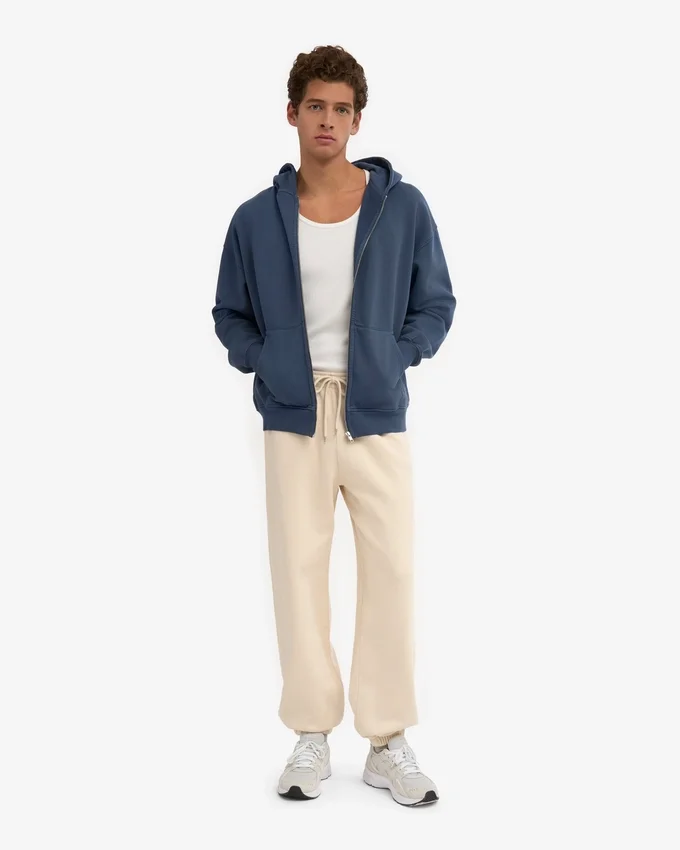 Pantalones de chándal holgados de algodón orgánico - Blanco marfil