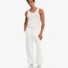 Pantalones de chándal holgados de algodón orgánico - Blanco óptico