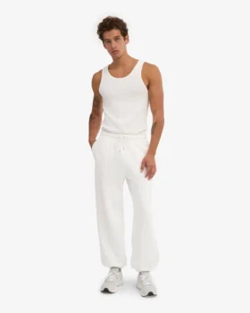 Pantalones de chándal holgados de algodón orgánico – Blanco óptico
