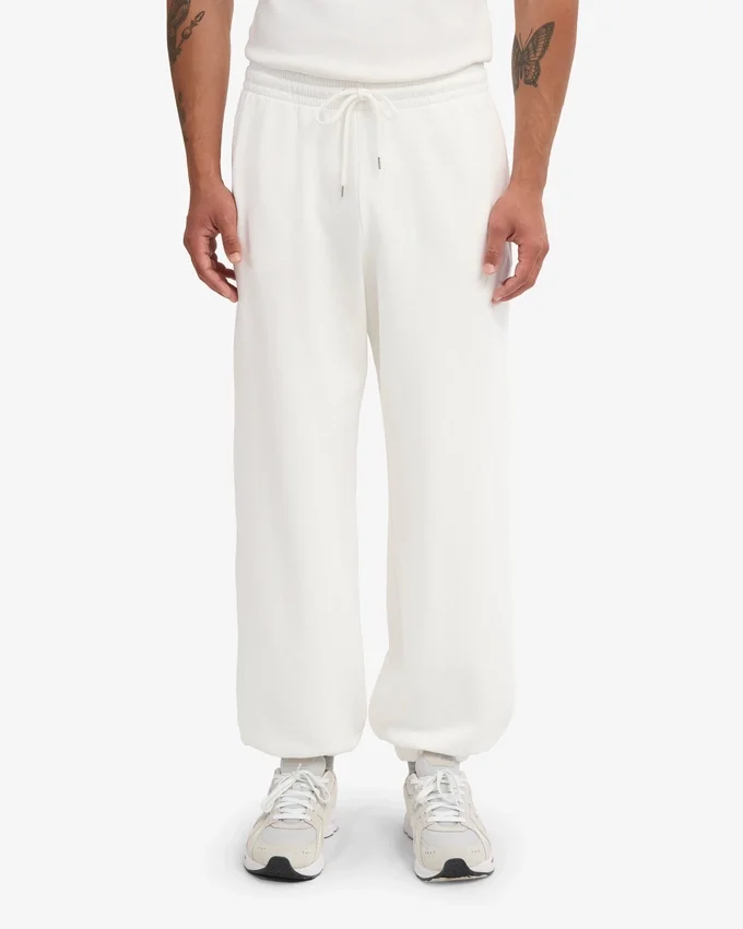 Pantalones de chándal holgados de algodón orgánico - Blanco óptico