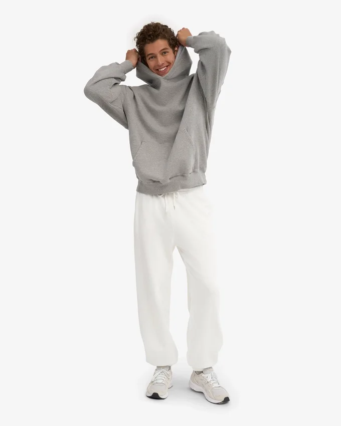 Pantalones de chándal holgados de algodón orgánico - Blanco óptico