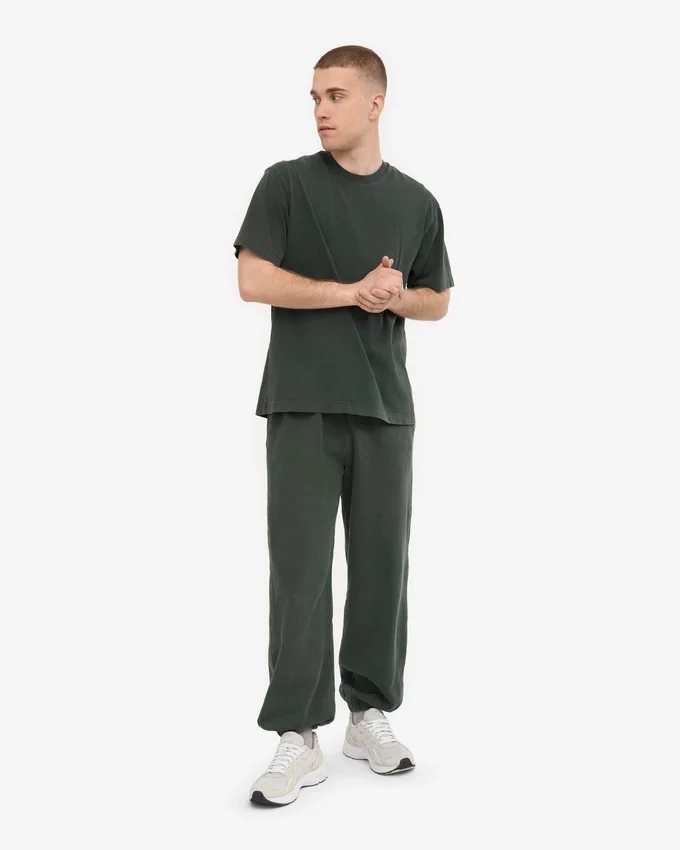 Pantalones de chándal holgados de algodón orgánico - Bosque de medianoche