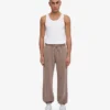 Pantalones de chándal holgados de algodón orgánico - Caqui descolorido
