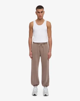 Pantalones de chándal holgados de algodón orgánico – Caqui descolorido