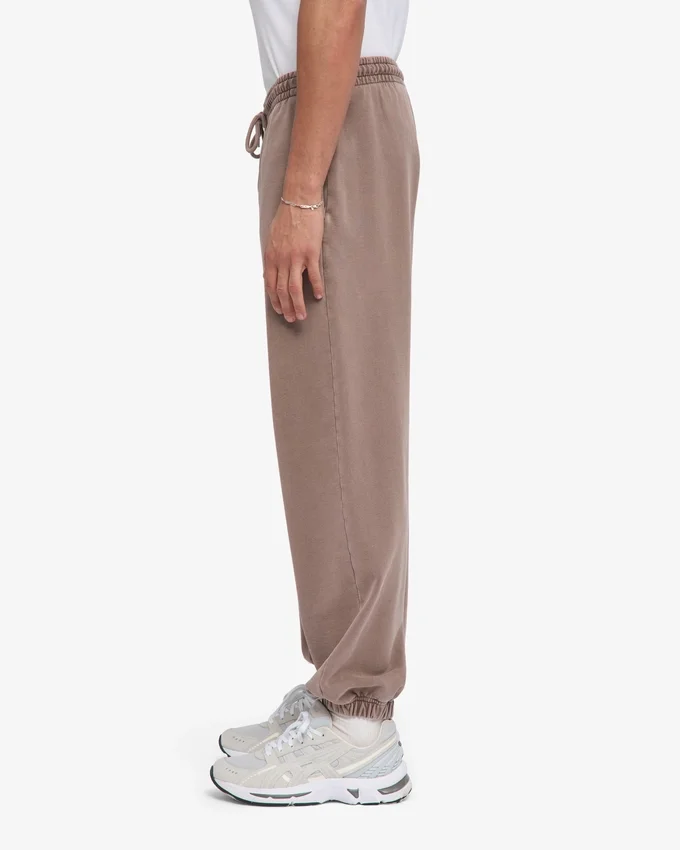 Pantalones de chándal holgados de algodón orgánico - Caqui descolorido