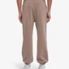 Pantalones de chándal holgados de algodón orgánico - Caqui descolorido