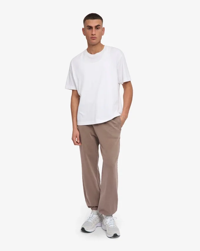 Pantalones de chándal holgados de algodón orgánico - Caqui descolorido