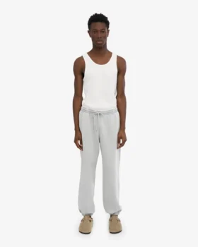 Pantalones de chándal holgados de algodón orgánico – Gris descolorido