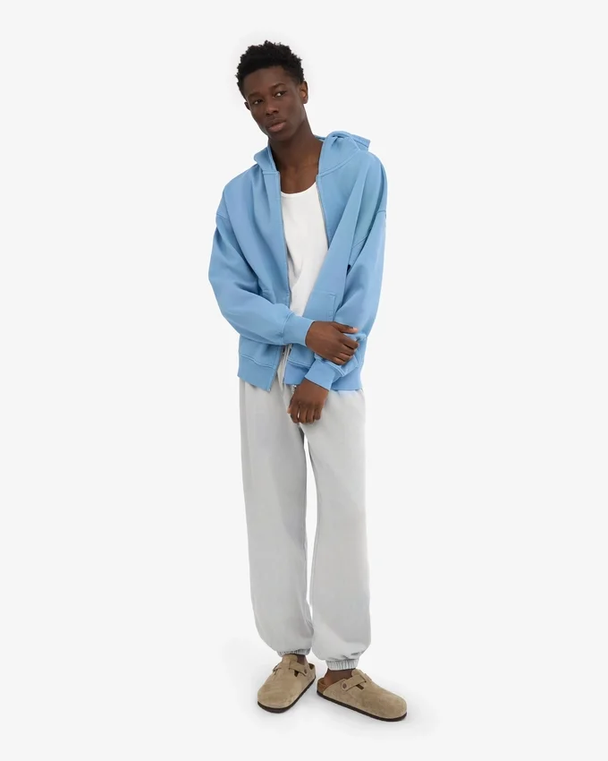 Pantalones de chándal holgados de algodón orgánico - Gris descolorido