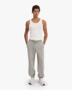Pantalones de chándal holgados de algodón orgánico – Gris jaspeado