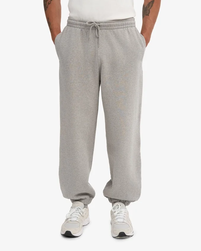 Pantalones de chándal holgados de algodón orgánico - Gris jaspeado