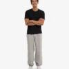 Pantalones de chándal holgados de algodón orgánico - Gris jaspeado