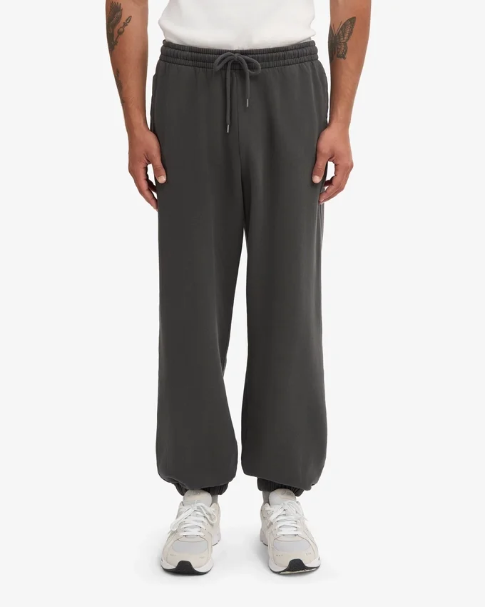Pantalones de chándal holgados de algodón orgánico - Gris lava