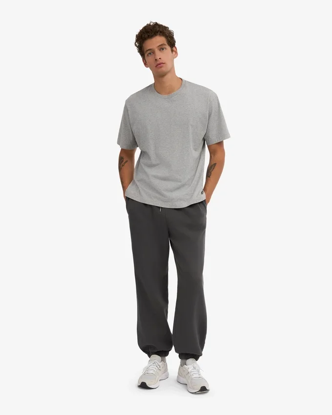 Pantalones de chándal holgados de algodón orgánico - Gris lava