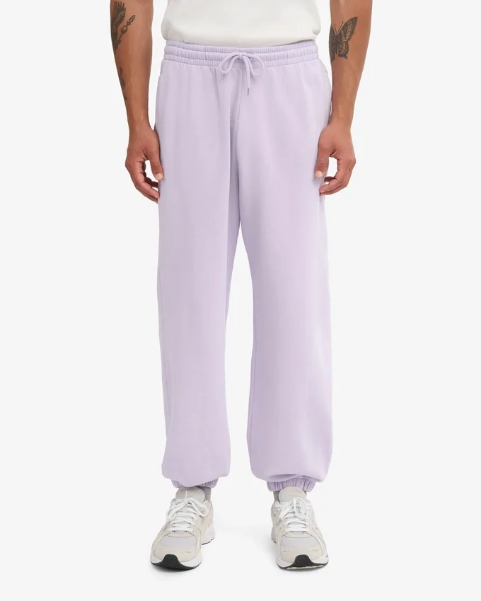 Pantalones de chándal holgados de algodón orgánico - Lavanda suave