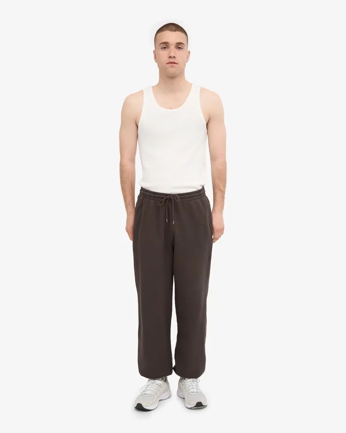 Pantalones de chándal holgados de algodón orgánico - Marrón café