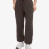 Pantalones de chándal holgados de algodón orgánico - Marrón café