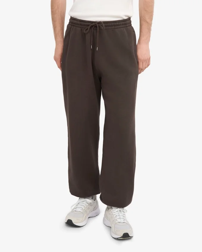 Pantalones de chándal holgados de algodón orgánico - Marrón café